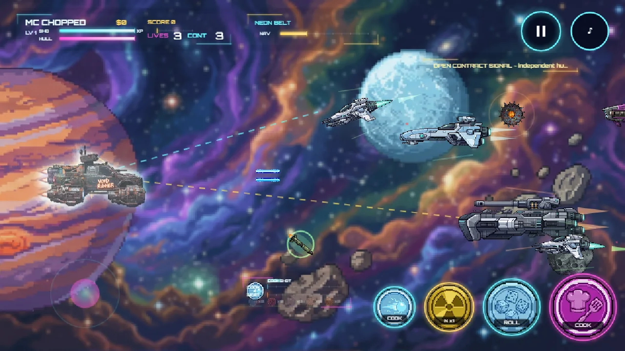 The Void Runner racing through the Neon Belt